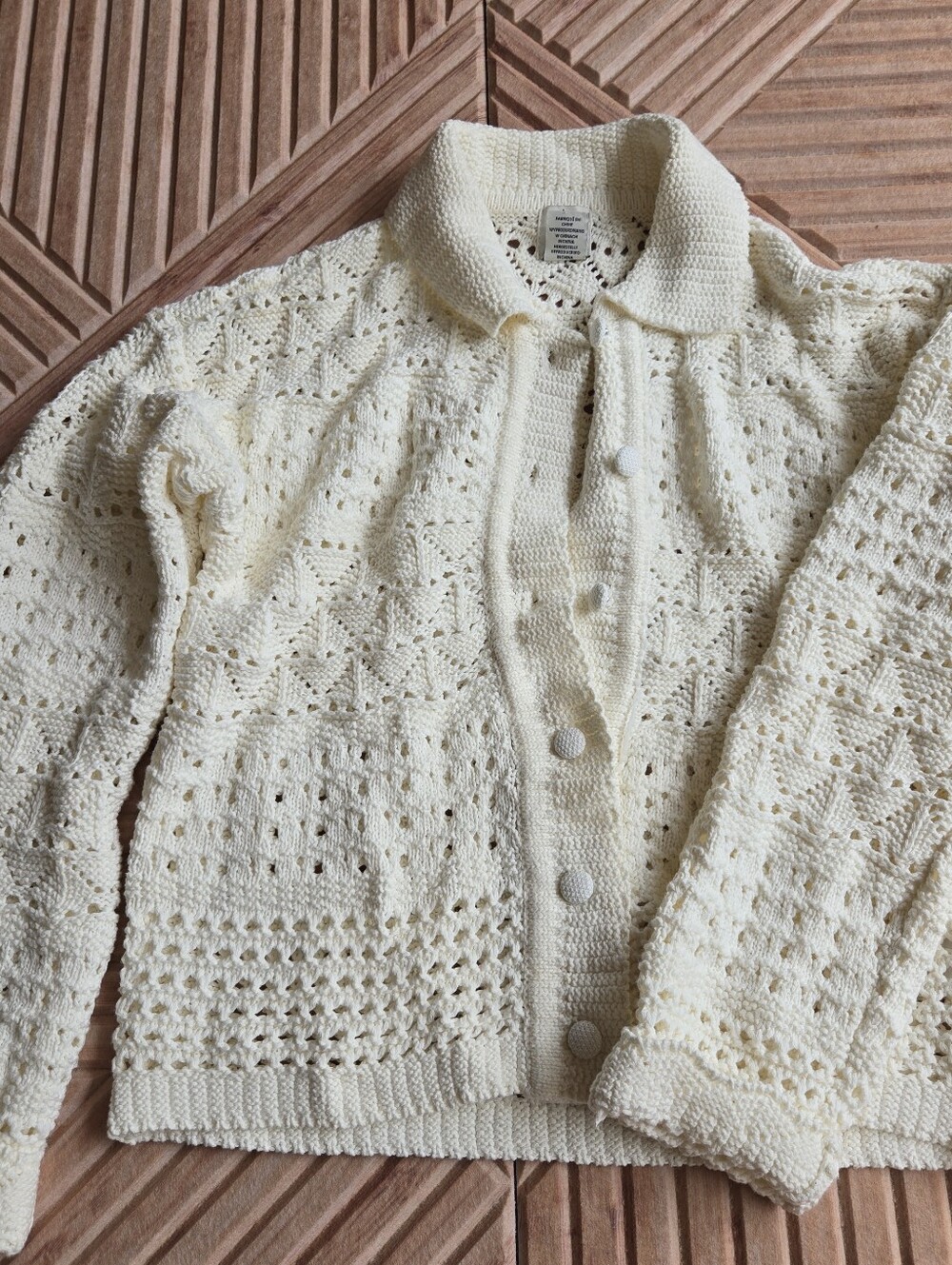 Joie Cream Crochet K itted Button-Front Women's Sweater Cardigan XS-S